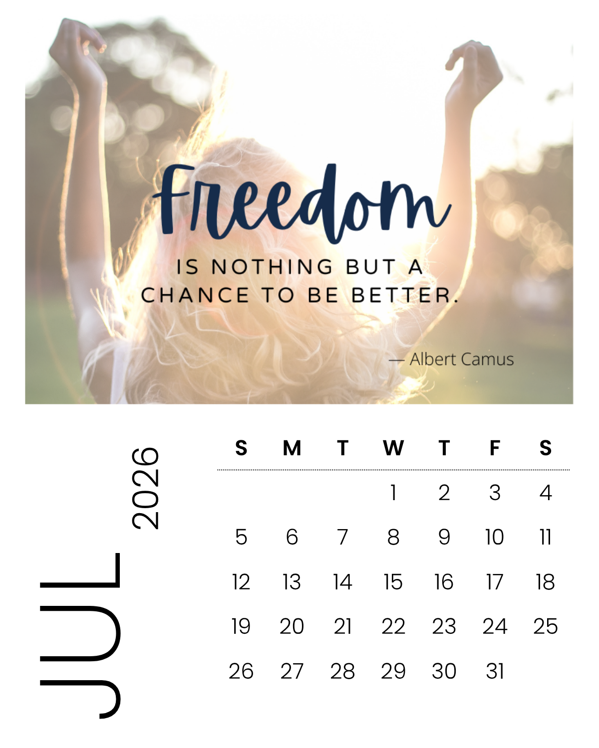 Inspirational Quotes Magnet Calendar