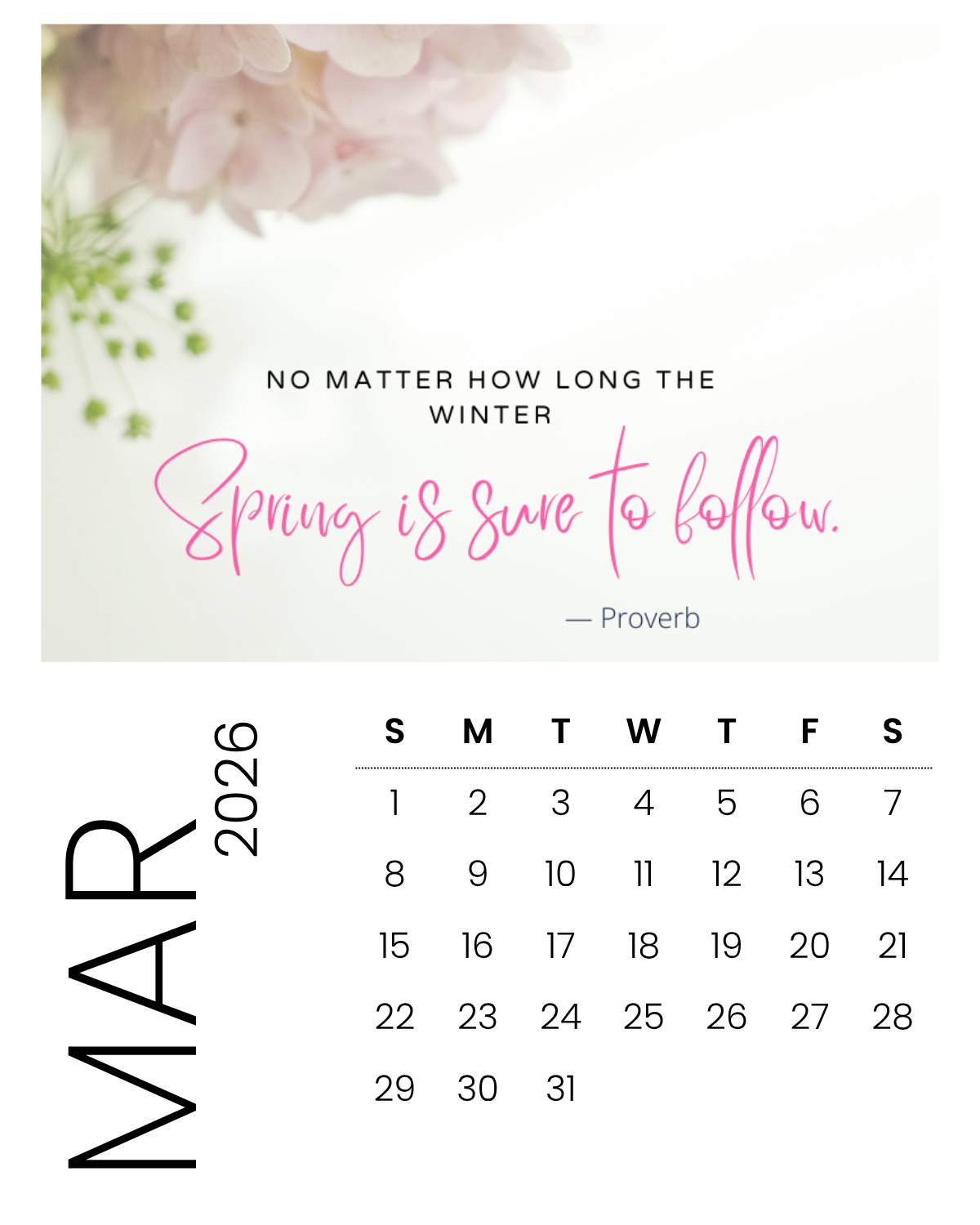 Inspirational Quotes Magnet Calendar